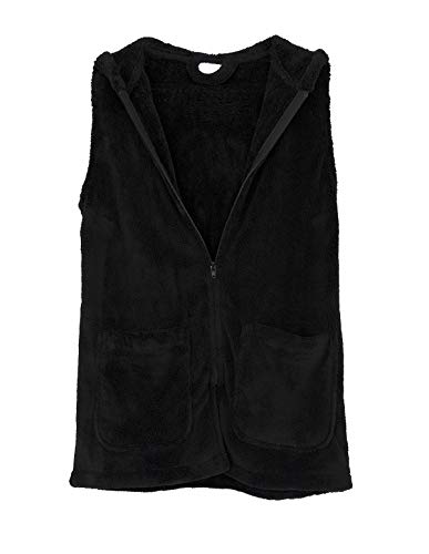 TowelSelections Women's Bed Jacket, Hooded Vest, Zip Front Cardigan Fleece Robe4