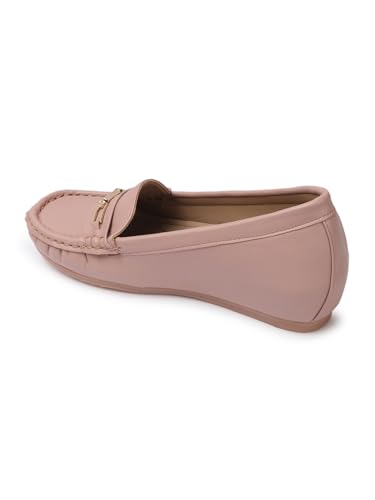 Image of Carlton London Women Comfortable and Stylish Flat Square Toe Slip On Fashion Loafer Shoes for Daily,Office, Casual and Formal Use