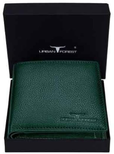 URBAN FOREST Stan Green Minimalist Leather Wallet for Men…