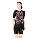 [アラポラッカ] フィットネス 水着 レディース 大きいサイズ 半袖 セパレート 体型補正 : グラフィティ M