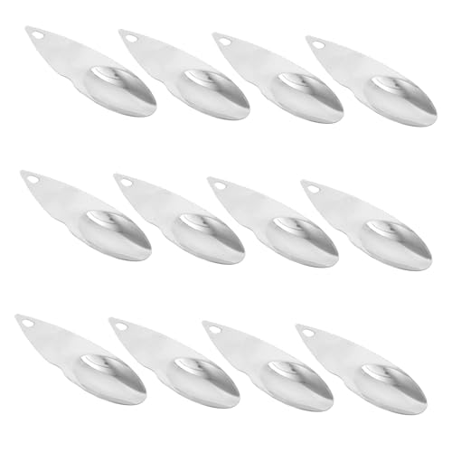 SHOWERORO Cuchara para Extraer Frutas Kiwi 12 Piezas Acero Inoxidable Pala para Frutas Mango Ergonómico Uso Cocina Pelar y Sacar Pulpa Fácil