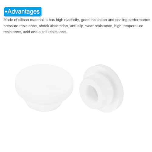 Image of MECCANIXITY 11pcs T-Shaped Silicone Plugs 23mm 7 /8 Inch Dia Snap in Plug Hole Seal Cover Round Rubber Stopper for Kitchen Rubber Bulkheads Waterproof Sealing Plugs White