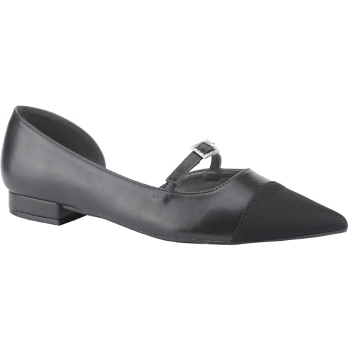 CLOVERLAY Women's Flats Pointed Toe Rhinestone Buckle Strap Low Heel Slip-On Ballet Flat Elegant Dress Comfort Casual Daily Spring Summer Shoes