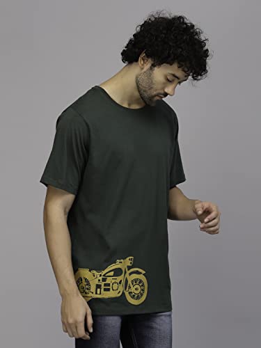 Image of Rigo Back Printed Half Sleeves Round Neck Oversized T-Shirt for Men | Drop Shoulder T-Shirt for Men | Loose Baggy Fit T-Shirt for Men