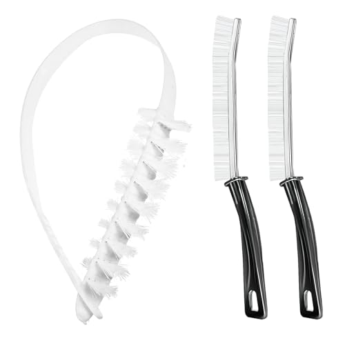 TAIHOBO 3 Stück Trommelwaschmaschine Reinigungsbürste mit Langer Griff, Fugenbürste Spaltreinigungsbürste, 360° Drehbare Nylon Waschmaschine Reinigungsbürste für Klimaanlage, Heizkörper