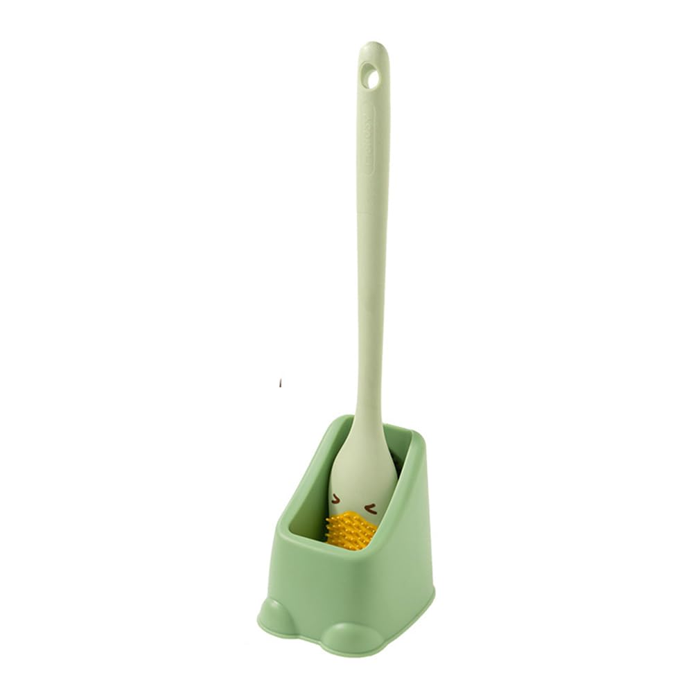 Lkw Ogechi Toilet Brush with Tongue-Shaped Brush Head, Silicone Toilet Cleaning Brush with Flexible Bristles and TPR Bristles, Cleaning Brush Kit for Bathroom, Quick Drying