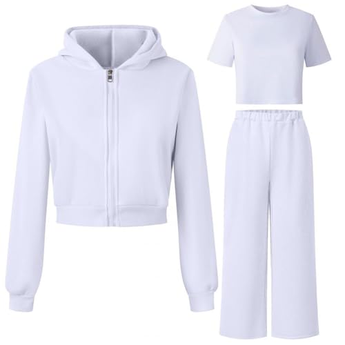 Tenue sport douce fille avec pantalon et sweat à capuche contre le froid hivernal
