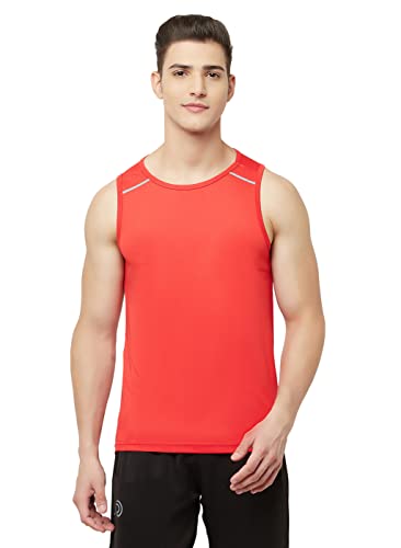 Image of TRUEREVO Men's Light Weight Dryfit Sports Tank Top Vest with Reflective Details for Running, Gym & Training