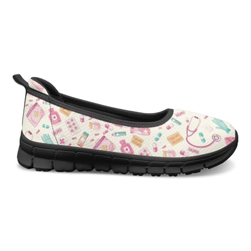 Image of Walking Shoes Women Breathe Mesh Slip On Sneakers Women Comfortable Lightweight