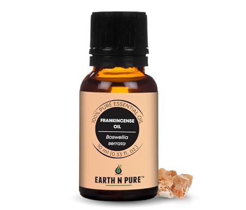 Image of Earth N Pure Frankincense Essential Oil for Skin & Aromatherapy - 100% Pure Premium Frankincense Oil for Face Care, Anti Aging & Relaxation - Natural Essential Oil - 10ml