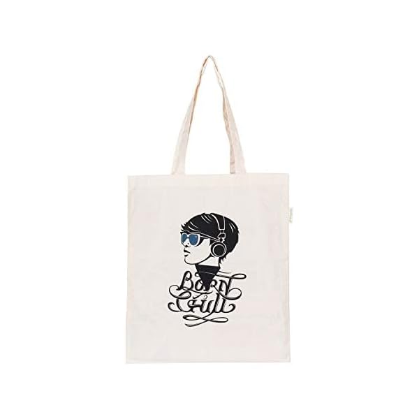 Canvas Tote Bag for Women | Printed Multipurpose Cotton Bags | Cute Hand Bag for Girls (Born Chill, Born Chill)