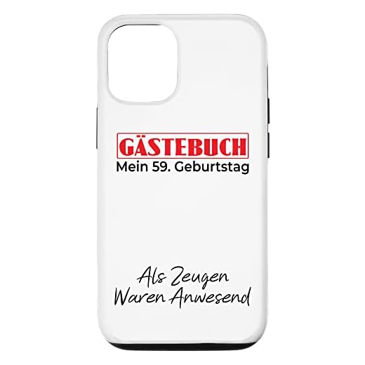 Carcasa para iPhone 14 Gästebuch Mein 59. Geburtstag Libro de visitas Firma