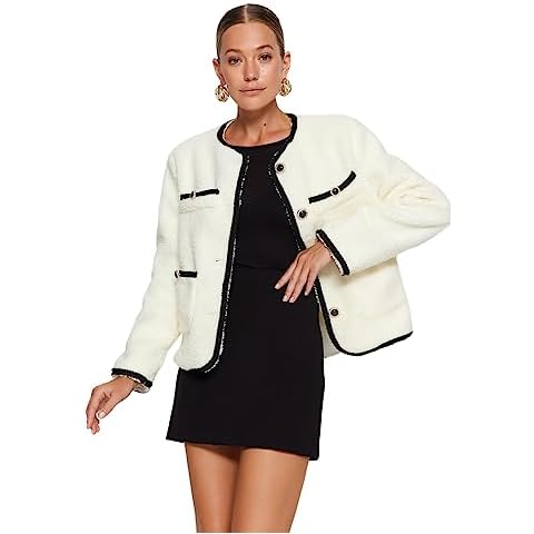 Manteau Trendyol Ecru Femme Cover