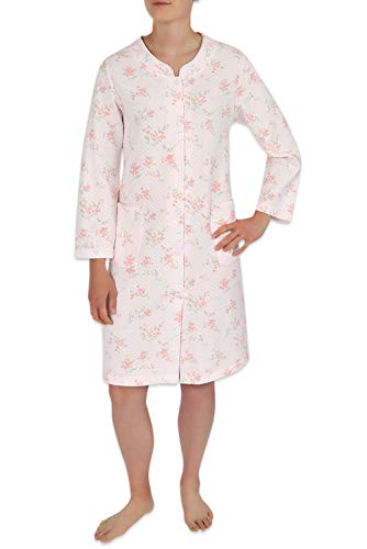 Miss Elaine Quilted Short Robe - Women's Printed Quilt-in Knit Robe with Long