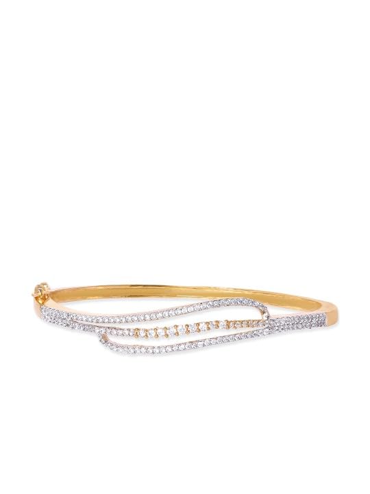 Rubans 22K Gold Plated Dazzling Cubic Zirconia Embellished Openable Bangle Style Bracelet for Women & Girls, Perfect for any Occasion (B0D73WFMX6) Amazon Price History, Amazon Price Tracker