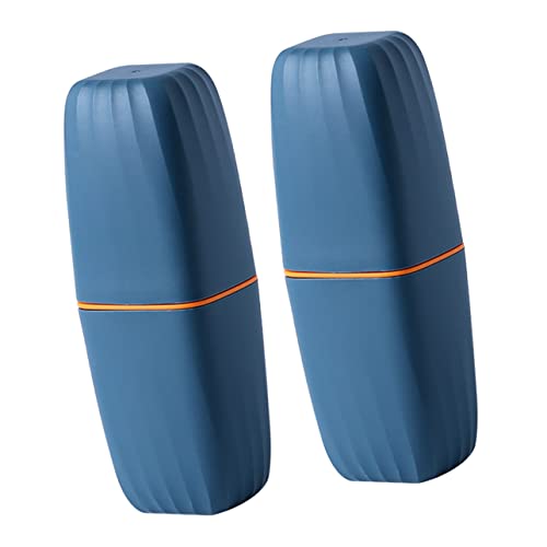 TOVINANNA 2個携帯用歯ブラシ収納ケース 旅行用歯磨きカップ 歯磨き粉容器兼用 小型軽量 デザイン収納ボックス