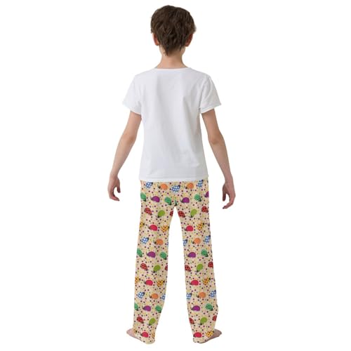 ZZXXB Coloful Polka Dot Ladybug Boys Long Pants Soft Trousers Elastic Waist Kids Lounge Bottoms with Pockets S-XL3