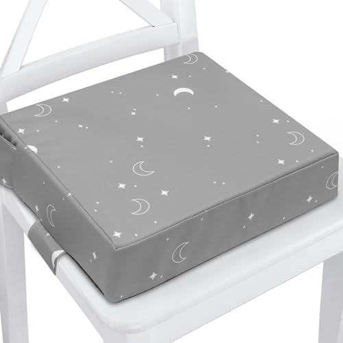Cojin elevador para silla infantil para comer 32 x 32 x 8 cm- Alzador elevador para sillas de niños y niñas Cojín base elevadora con inserto de espuma y funda lavable Lunas