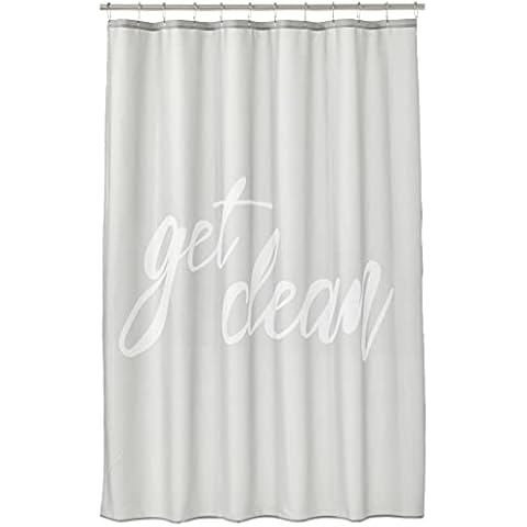 mDesign Get Clean Print Shower Curtain Cover