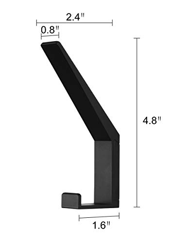 Coat-Hooks-Wall-Mounted-Towel-Hook-Heavy-Duty-Aluminum-Double-Robe-Hanger-for-Bathroom-Kitchen-Office-Farmhouse-2-Pack-Anodized-Black Coat Hooks Wall Mounted Towel Hook Heavy Duty Aluminum Double Robe Hanger for Bathroom Kitchen Office Farmhouse 2 Pack Anodized Black