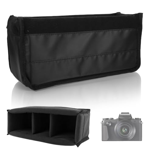 Agatige Sac d'insertion d'appareil Photo, Sac d'insertion d'objectif d'appareil Photo Reflex numérique étanche et résistant aux Chocs, Sac d'insertion d'appareil Photo résistant à l'eau, (Schwarz)
