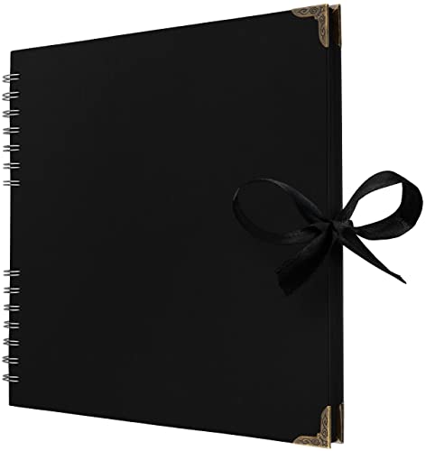 Image of Bstorify Scrapbook Photo Albums Brown Thick Kraft Paper Scrap Book Ideal for Your Scrapbooking Albums Art & Craft Projects (Black, 25.4 x 25.4 Cm), Medium
