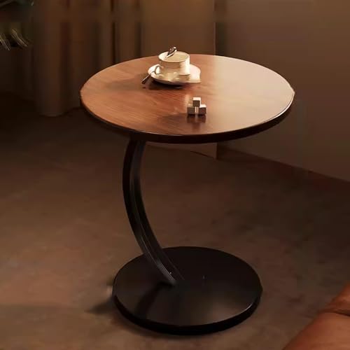 IMYOGI Exquisita Mesa de Centro Redonda Moderna - Diseño rústico de Madera con Tapa de imitación de mármol. Fácil de Mover y Montar Espacios pequeños en la Sala de Estar, el Dormitorio o la of