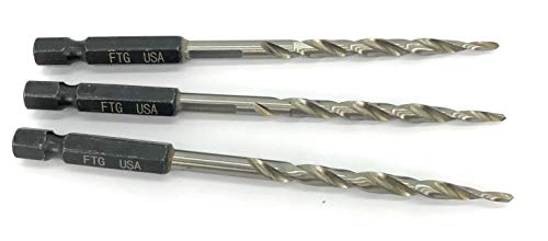FTG USA Replacement Tapered Countersink Drill Bit Set 3 Pc (#8) 11/64" Countersink Bit Same Size Bit Replacement Only, Countersink Replacement Drill Bit for Wood Counter Sinker Drill Bit Set