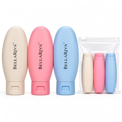 Image of Travel Bottles for Toiletries | Silicone Leakproof Refillable Squeeze Bottle Set | Travel Bottle Kit for Toiletry, Travel Kit, Travel Accessories for Shampoo, Lotion & Cosmetic (Set of 3)