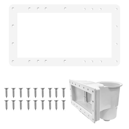 FixIdea Wide Mouth Skimmer Butterfly Gasket Fits for Hayward Pool Skimmer Gaskets Seals Replacement for Above Ground Pools SPX1091GW SP1091WM ，with 18 Pack Skimmer Plate Screws
