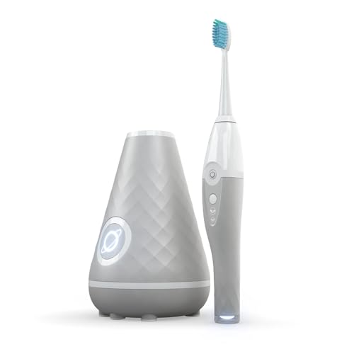 Image of TAO Clean UV Sanitizing Sonic Toothbrush and Cleaning Station, Electric Toothbrush, Dual Speed Setting, London Fog