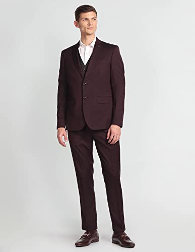 Image of Arrow Men Solid Hudson Tailored Fit Three Piece Suit