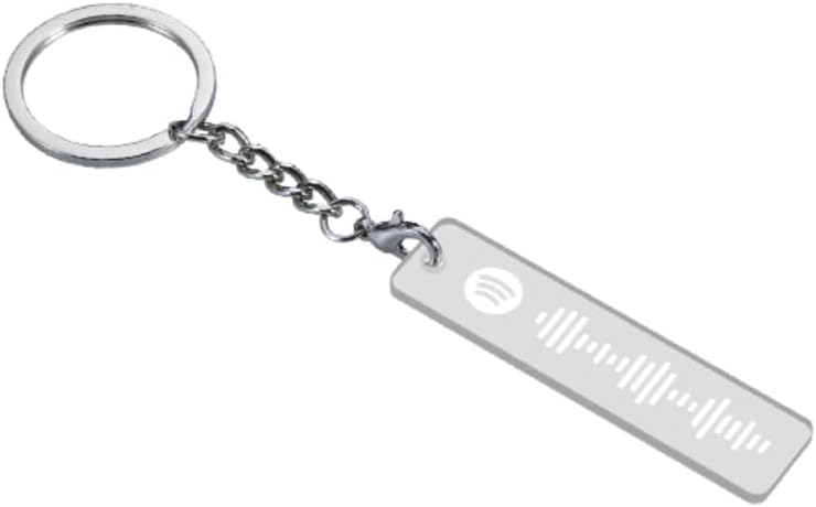 Incrizma Personalized / Custom Engraved Music Spotify Keychain, Spotify Scan Code Keychain Personalized Spotify Code Keyring for Friends Couples