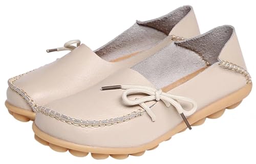 Image of Women's Leather Slipper Loafers Flat Shoes Slip-Ons