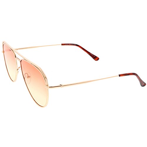 zeroUV - Modern Open Metal Double Crossbar Gradient Flat Lens Aviator Sunglasses 55mm3