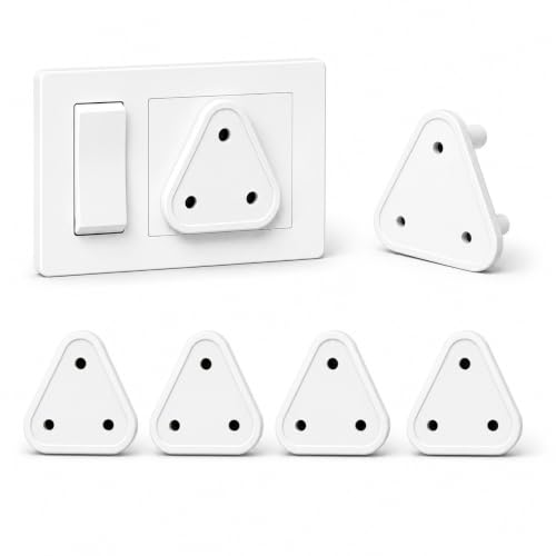 DALUCI Baby Proofing Socket Plug Covers & Switch Board Cover for Kids Safety | Electric Socket Protector & Dummy Plug Guards (Pack of 5, White) - Baby