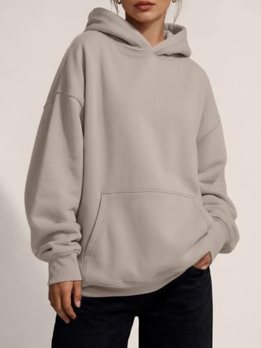Image of Trendy Queen Women Oversized Hoodies Fall Outfits | Gentle Skin Feel, Aesthetic Drop Shoulder, Large Kangaroo Pocket, Seamless Daily Outfit Match