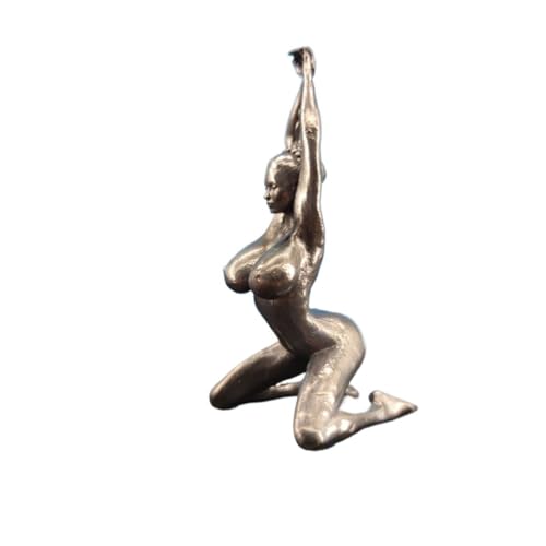 Black Brass Sexy Kneeling Posture Yoga Posture Beauty Female Girl Statue,Metal Yoga Nude Woman...