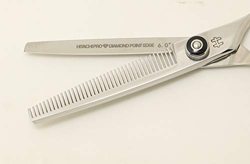 Hitachi-Pro-Japanese-Stainless-Steel-Professional-Thinning-Shears-ScissorsTexturizing-Haircut-ThinningAircraft-Alloy-Handle40-Hair-Cutting-TeethSalonStylistCosmetologyBarber-60-Right-Hand