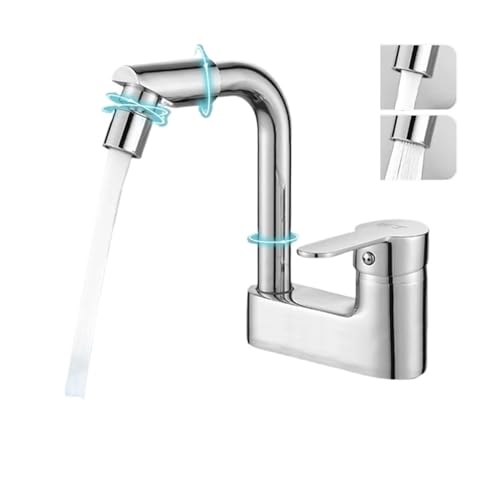 Robinet de cuisine flexible en alliage de zinc avec double trou robuste