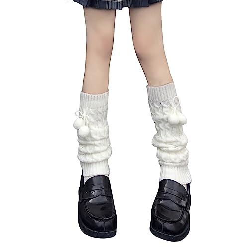 DOOVID Leg Warmers for Women Kawaii Knit Long Socks Girls Harajuku Lolita Leg Warmers Goth Ankle Heap Socks