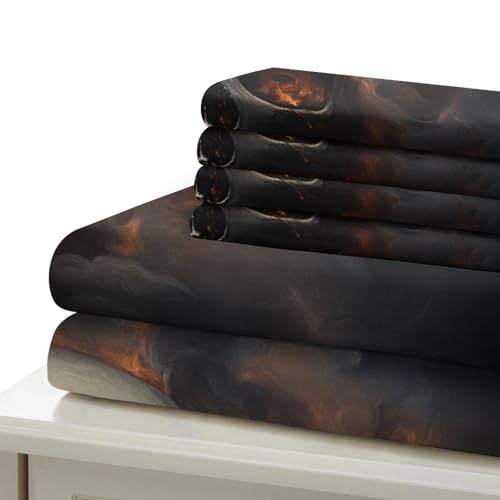 Housse de couette crâne de feu 3D en microfibre inaltérable de qualité supérieure - 7