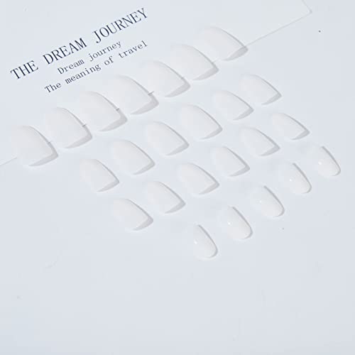 Yoyoee Short Nude Press On Nails Almond False Nails Solid Color Nail Art Acrylic Full Cover Fake Nails Cute Nails Tips For Womon And Girle 24 Pcs #TOP1