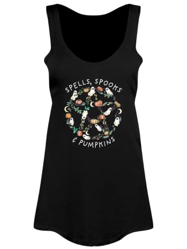 Image of Spells, Spooks & Pumpkins Ladies Black Floaty Vest