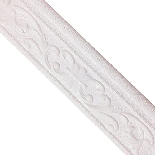 Cozylkx 3" X 32Ft Self Adhesive Flexible Foam Molding Trim, Peel And Stick 3D Sticky Decorative Wallpaper Border For Home Diy Decoration Treatment #TOP1