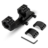 ToopMount 25,4 mm/30 mm Versetzter Teleskop Montagering, Freitragende Doppelring Monokular Montagebasis für 20mm Schiene, Hochprofiliger Optik Montagering mit Oberer Schienenabdeckung