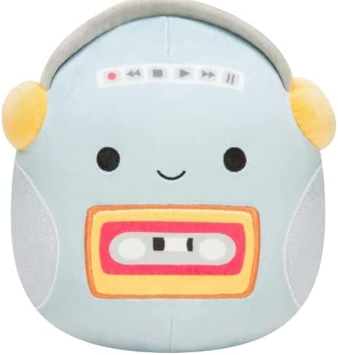Squishmallow Official Kellytoy 5 Inch Soft Plush Squishy Toy Animals (Teal/Silver Casja Cassette Player)
