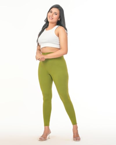 Image of Loveit Womens Solid Viscose Slim Fit Ankle Length Leggings