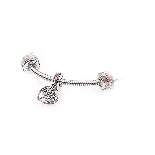 Charm de corazón rosa para llevar tus recuerdos diarios en la pulsera 3