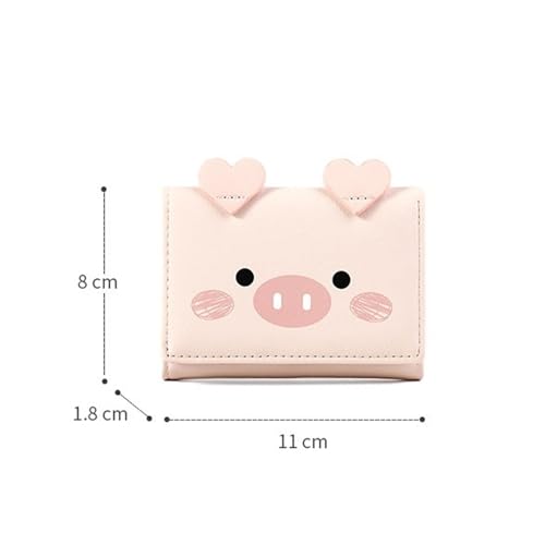 Womens wallet Cute Cartoon Short Wallet for Women Multi-Card Student Wallet Stylish Lady Purse(Pink)2